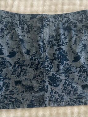 croft & barrow Navy Floral Denim-Style Mini Skirt
